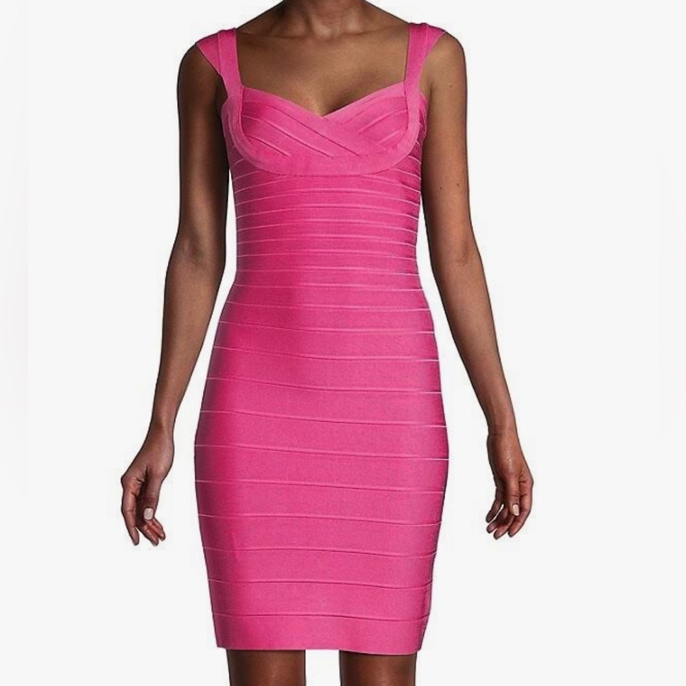 Herve leger pink bandage dress